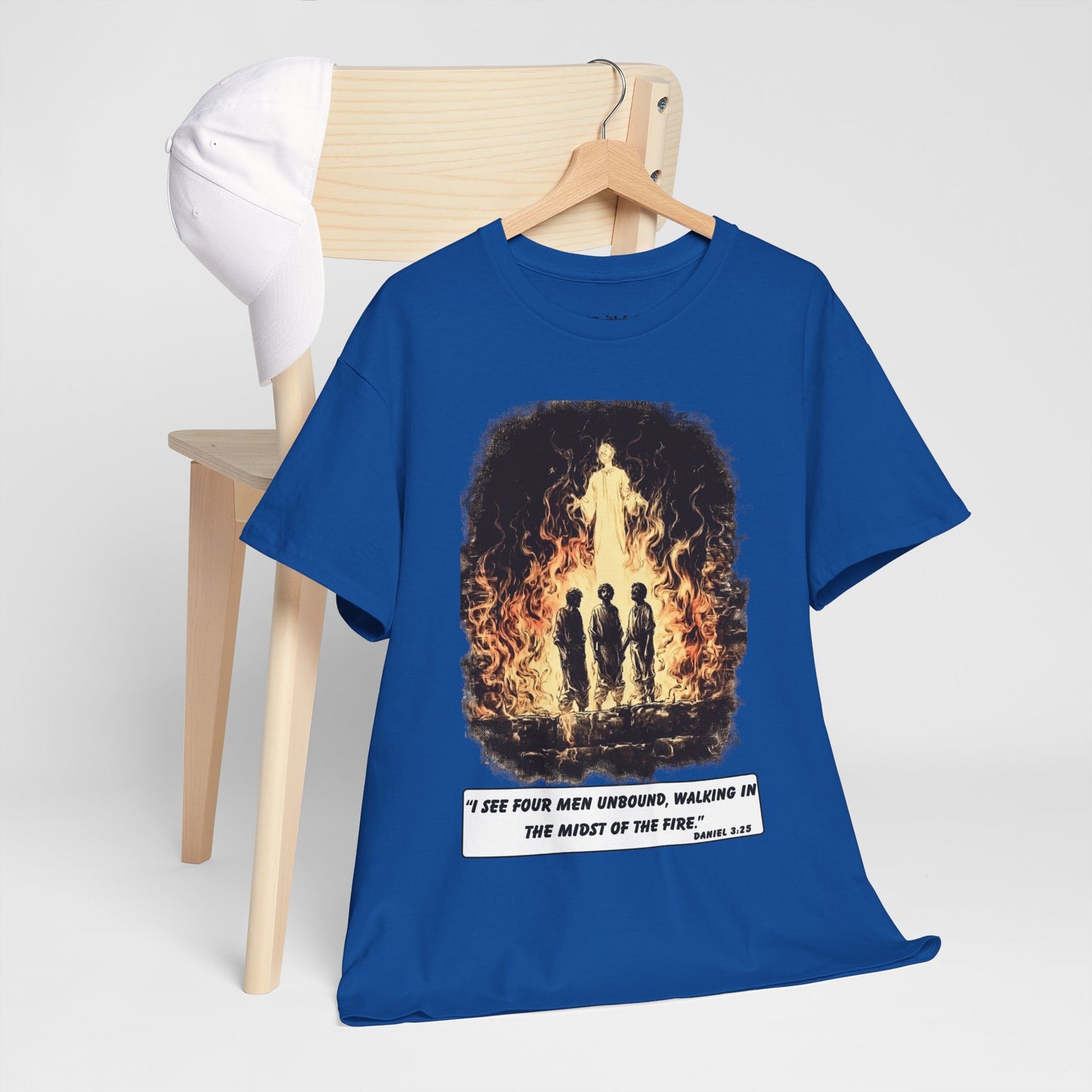Fiery Furnace Tee – Black & White Faith Ink Panel (Dan 3:25)
