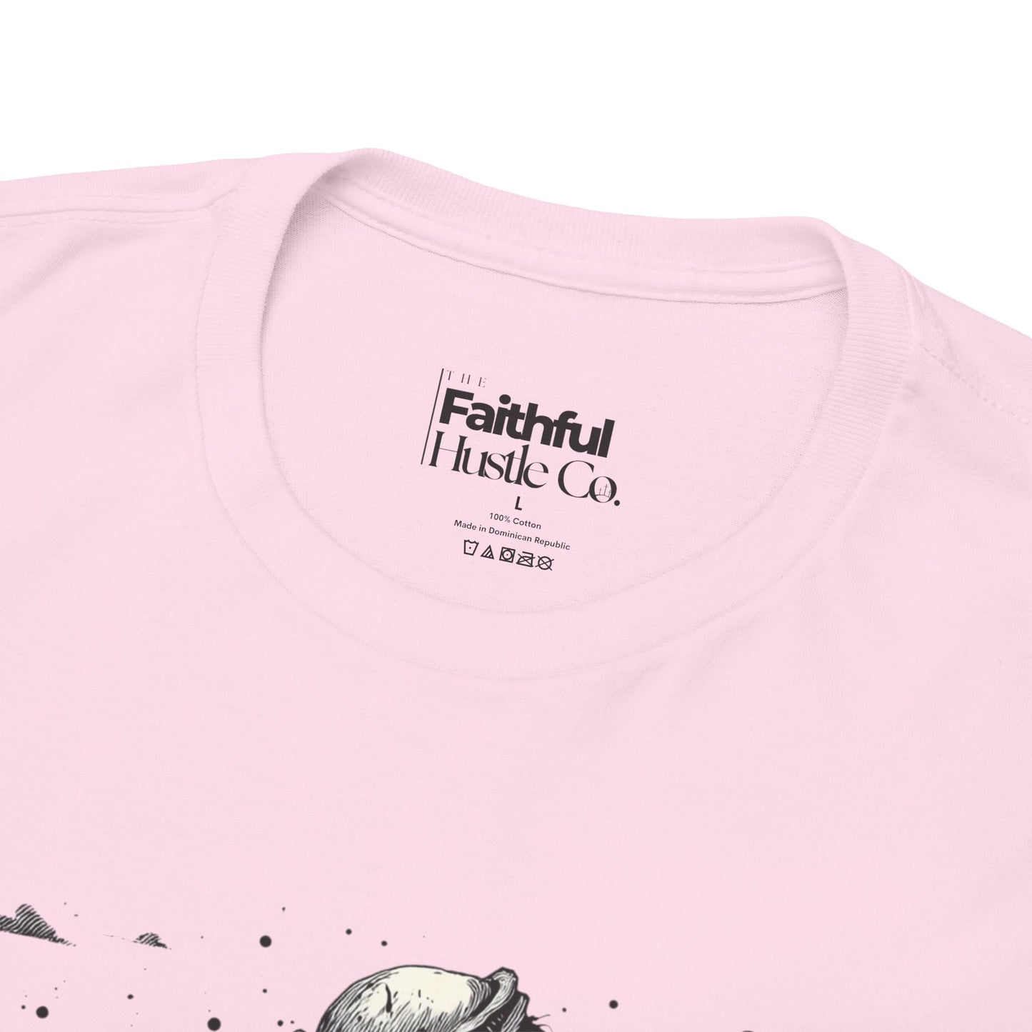 Good Shepherd Tee – Black & White Faith Ink Panel (John 10:11)