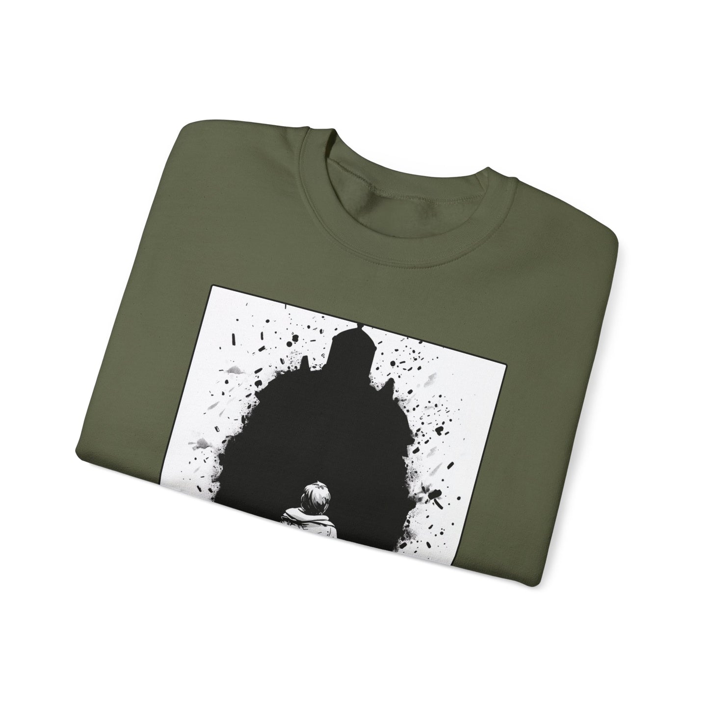 David & Goliath Sweater – Black & White Faith Ink Panel (1 Sam 17:47)