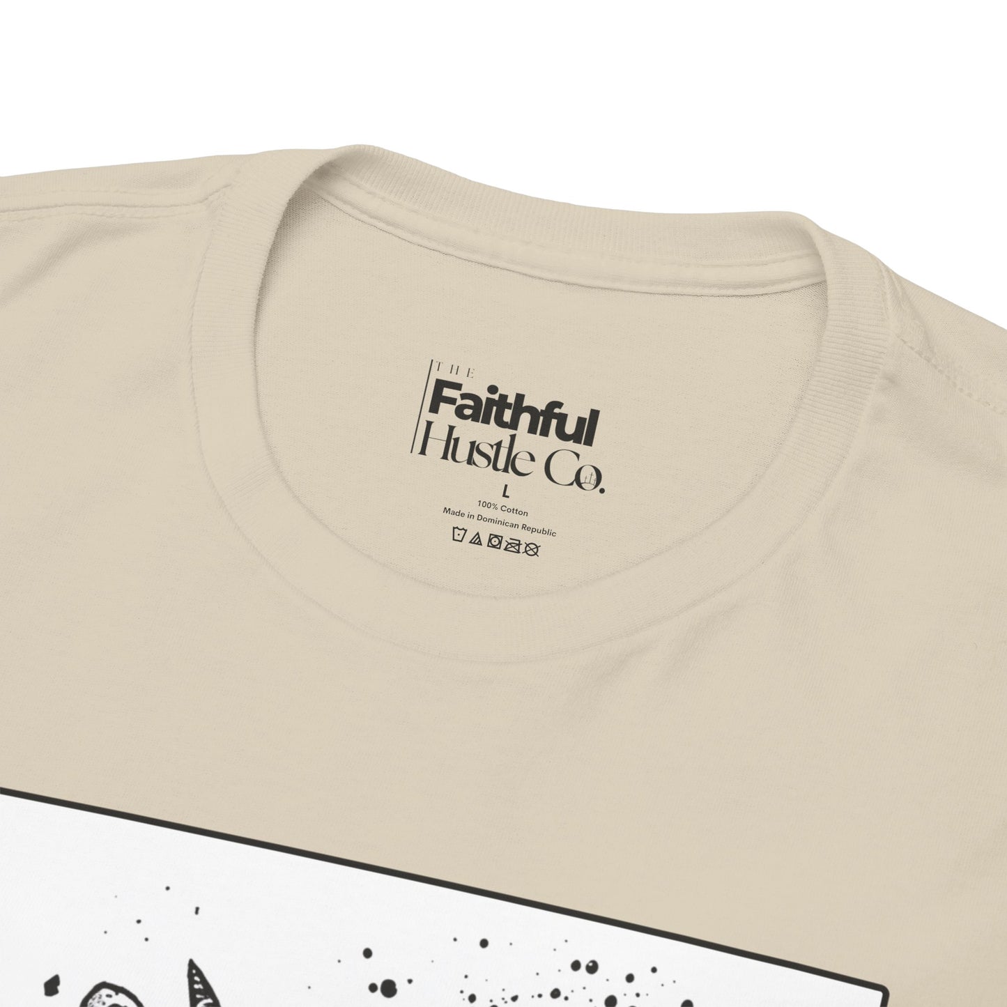 Jericho Trumpets T-Shirt – Black & White Faith Ink Panel (Josh 6:16)