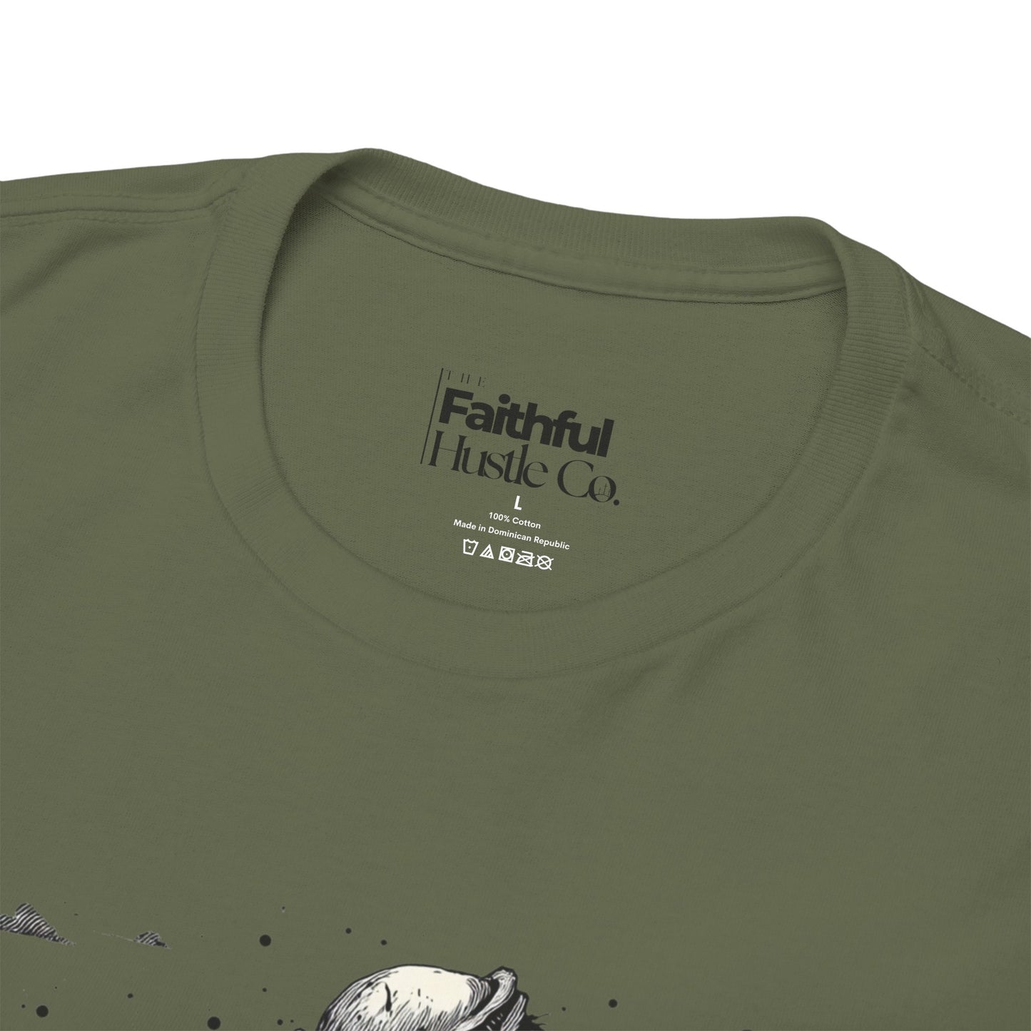 Good Shepherd Tee – Black & White Faith Ink Panel (John 10:11)