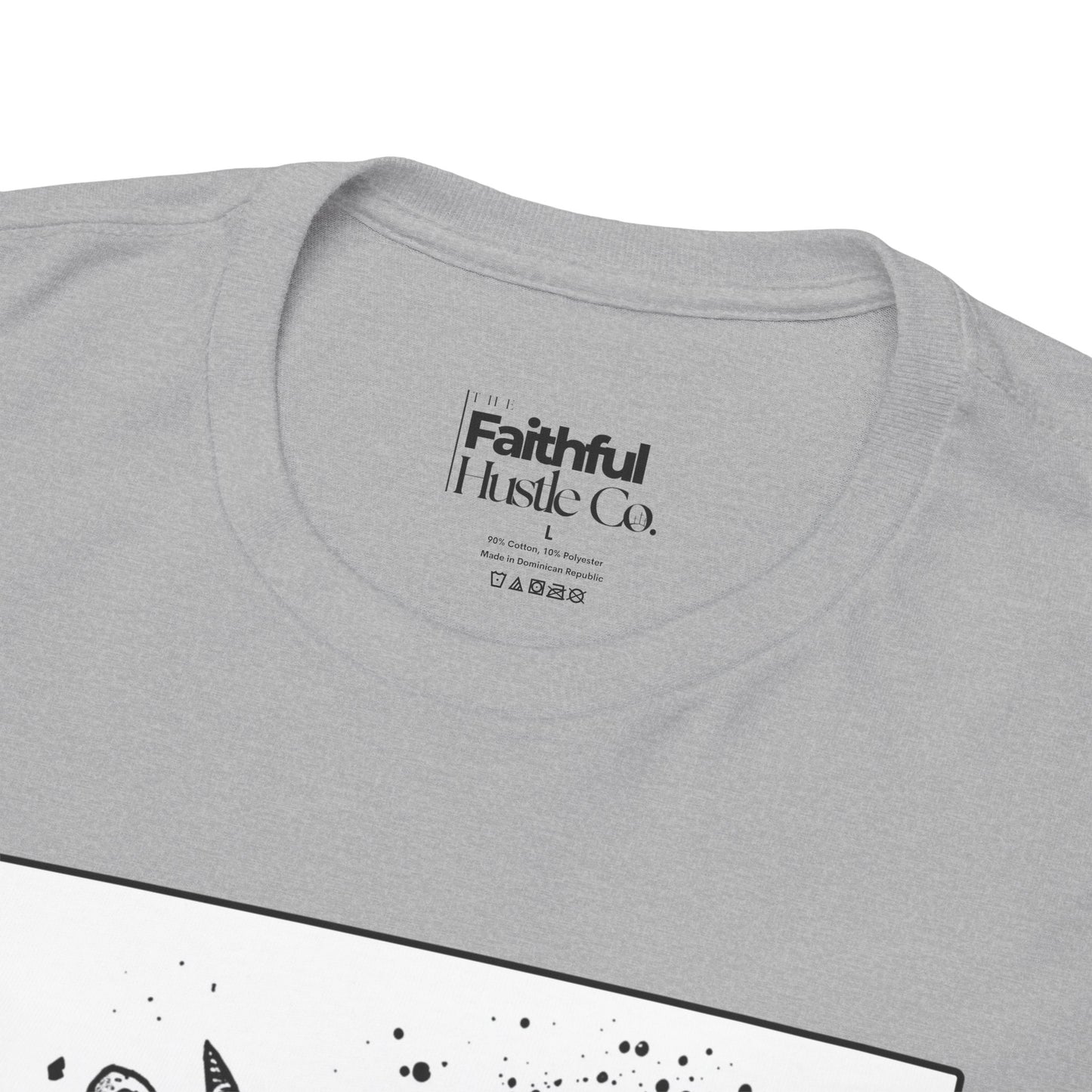 Jericho Trumpets T-Shirt – Black & White Faith Ink Panel (Josh 6:16)