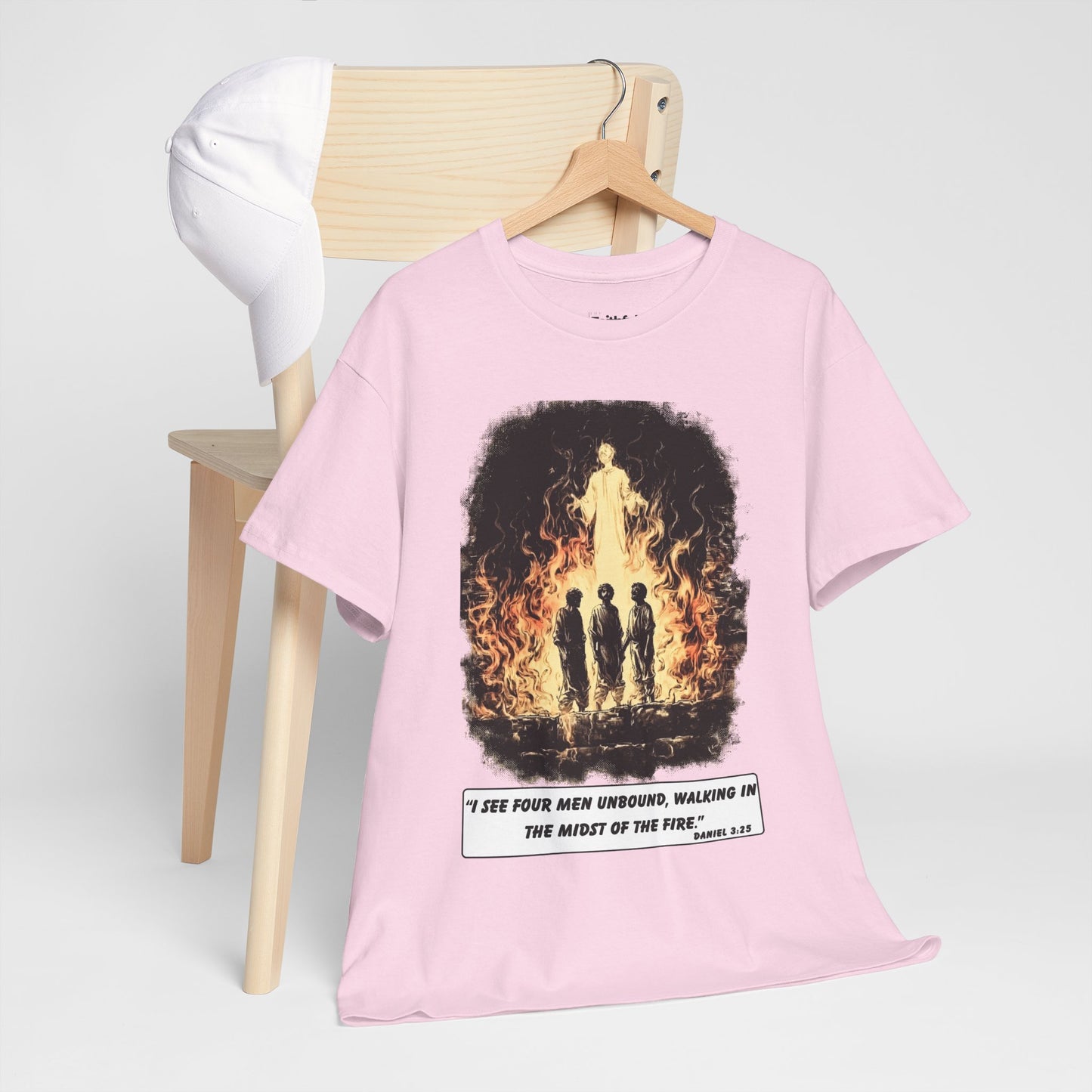 Fiery Furnace Tee – Black & White Faith Ink Panel (Dan 3:25)