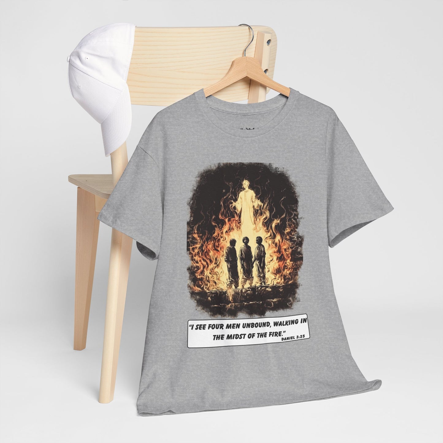 Fiery Furnace Tee – Black & White Faith Ink Panel (Dan 3:25)