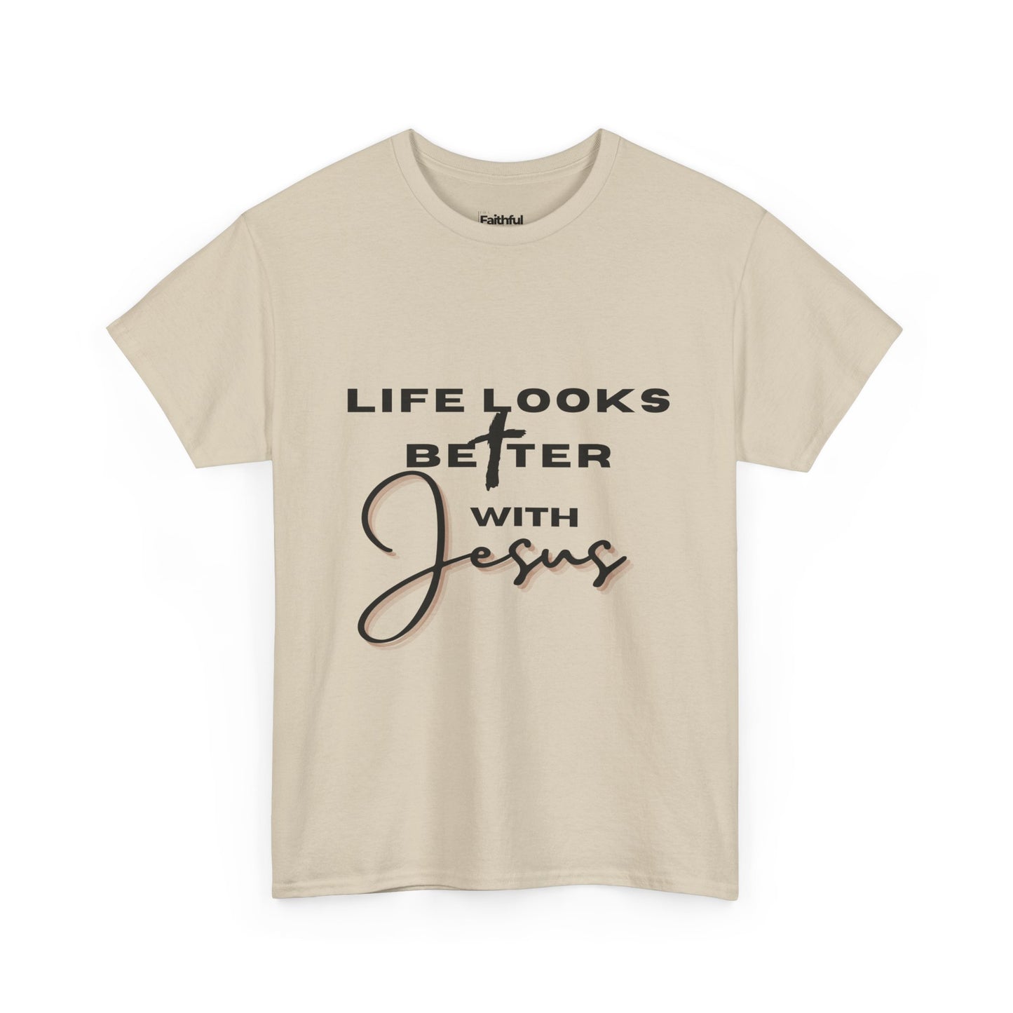 Life Looks Better With Jesus — Dark Ink | Unisex Tee