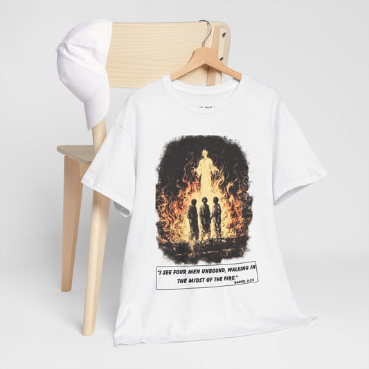 Fiery Furnace Tee – Black & White Faith Ink Panel (Dan 3:25)