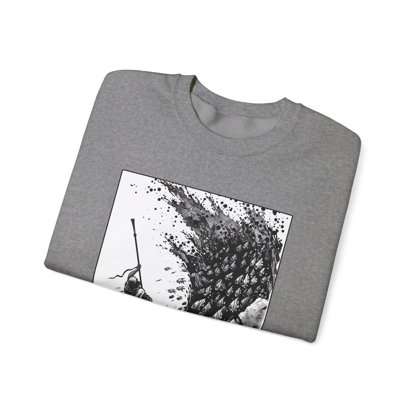 Red Sea (Staff Raised) Sweater – Black & White Faith Ink Panel (Ex 14:14)