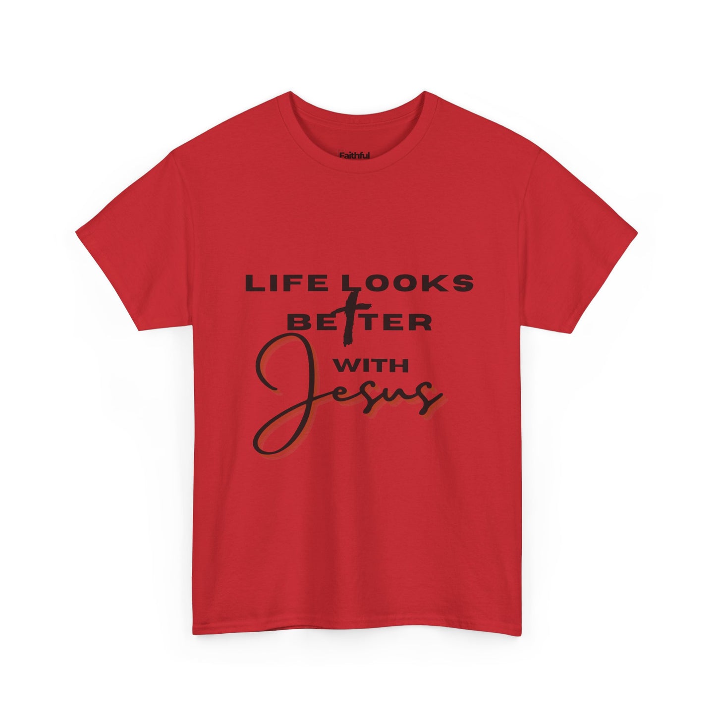 Life Looks Better With Jesus — Dark Ink | Unisex Tee