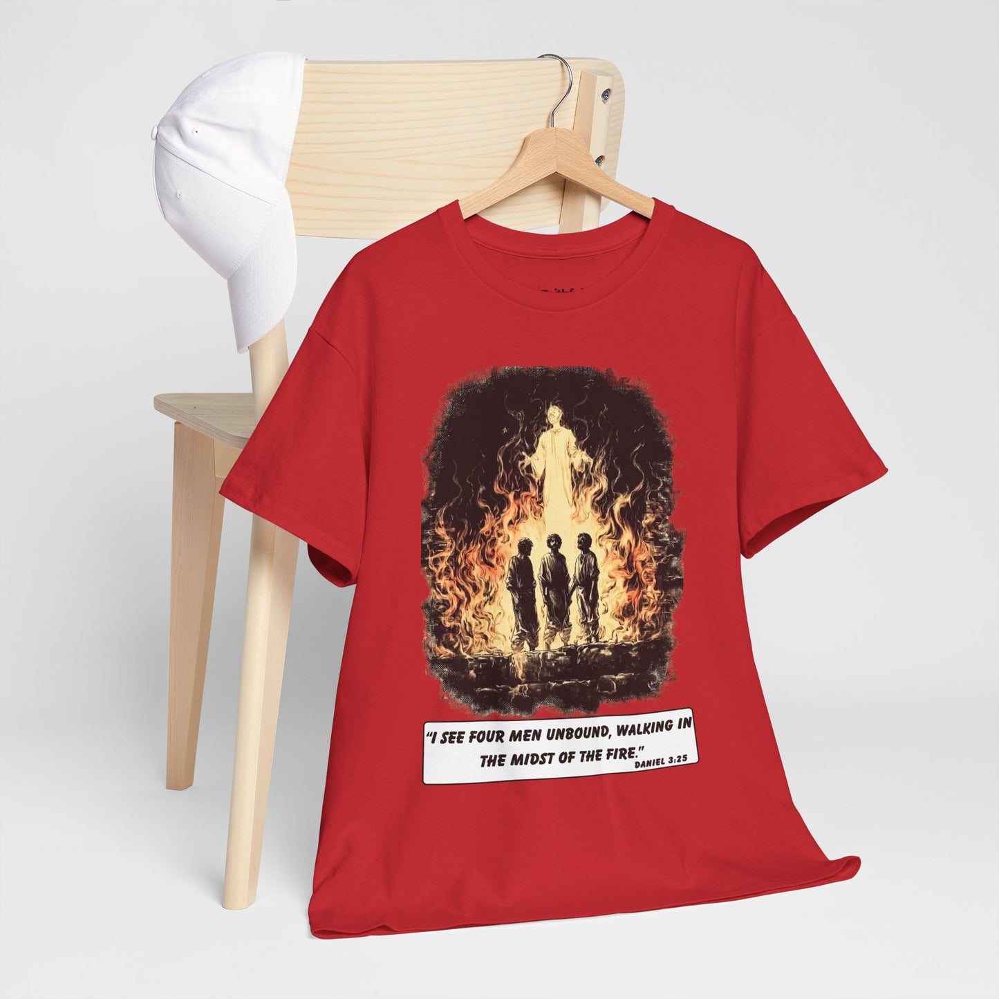 Fiery Furnace Tee – Black & White Faith Ink Panel (Dan 3:25)