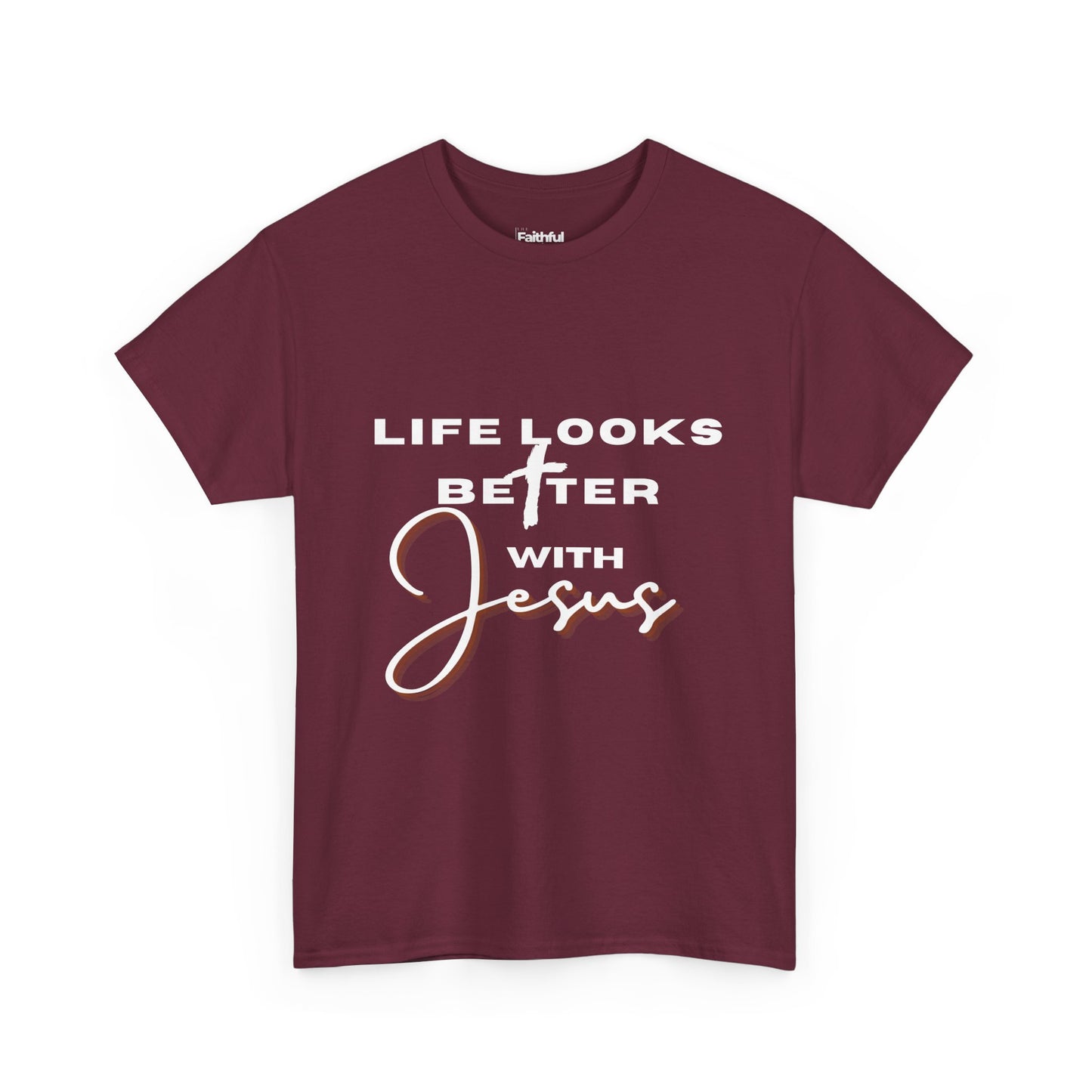 Life Looks Better With Jesus — Light Ink | Unisex Tee