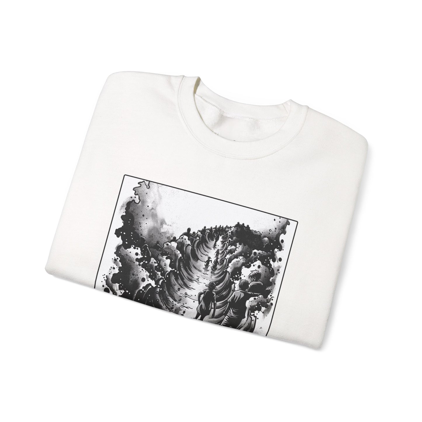 Red Sea (Dry Ground) Sweater – Black & White Faith Ink Panel (Ex 14:22)