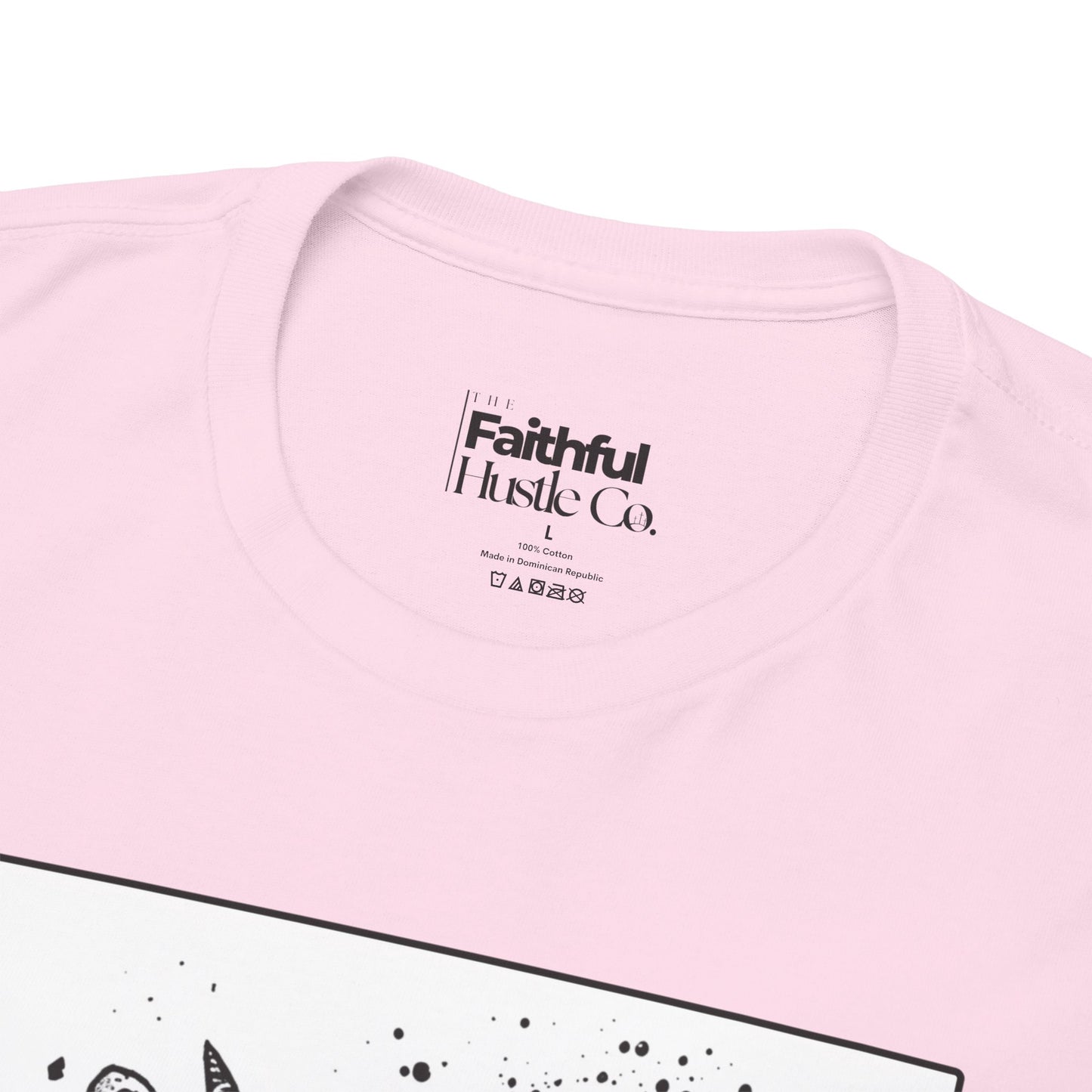 Jericho Trumpets T-Shirt – Black & White Faith Ink Panel (Josh 6:16)