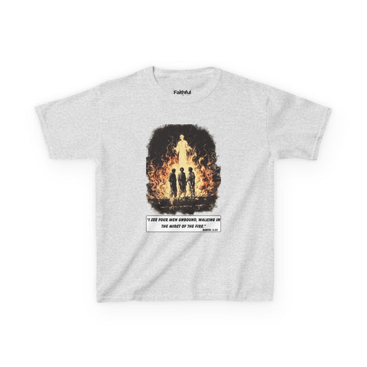 Fiery Furnace (Fourth in the Fire) – Faith Ink Panel T-Shirt (B/W)