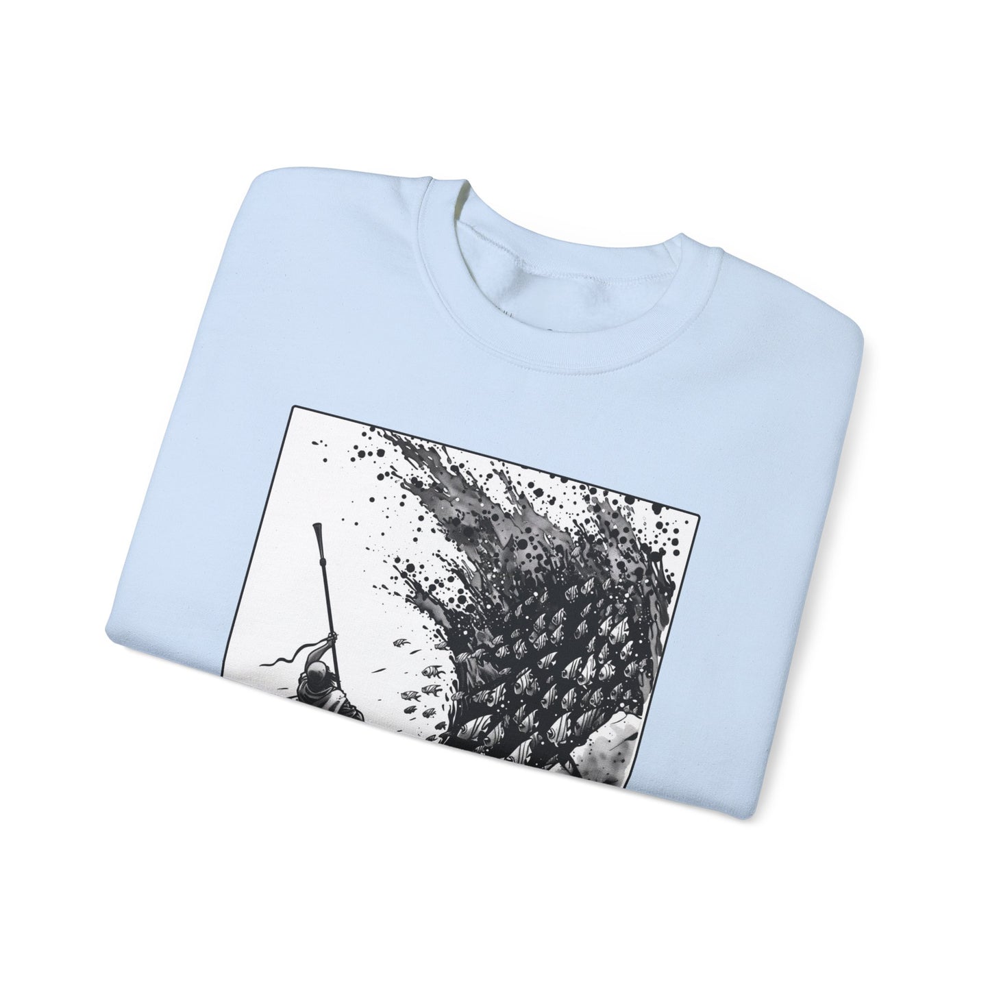 Red Sea (Staff Raised) Sweater – Black & White Faith Ink Panel (Ex 14:14)