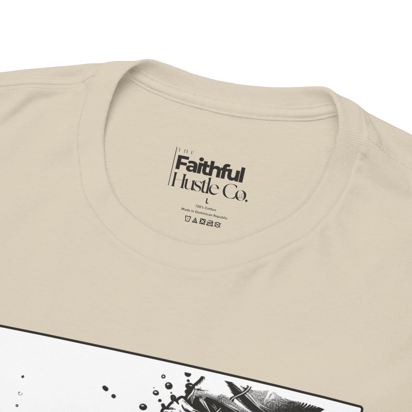 Walking on Water Tee – Black & White Faith Ink Panel (Matt 14:29)