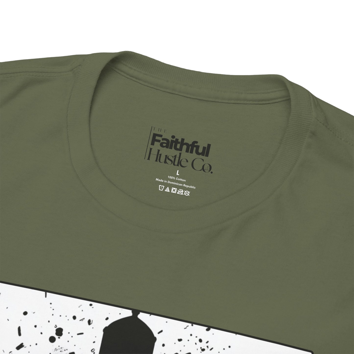 David & Goliath Tee – Black & White Faith Ink Panel (1 Sam 17:47)