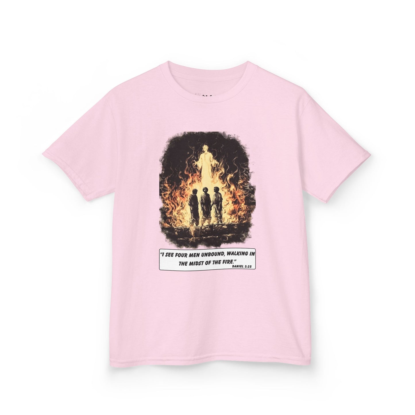 Fiery Furnace (Fourth in the Fire) – Faith Ink Panel T-Shirt (B/W)