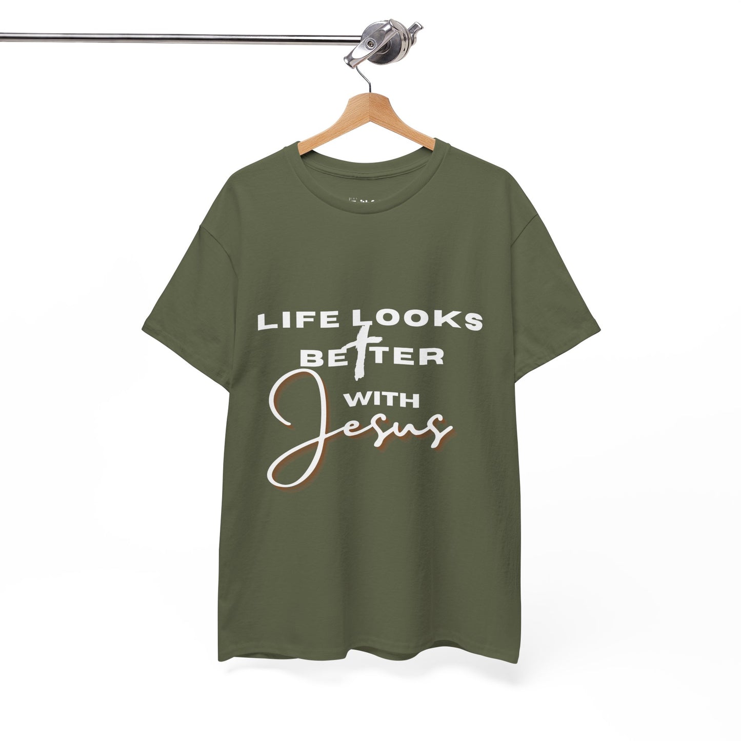 Life Looks Better With Jesus — Light Ink | Unisex Tee