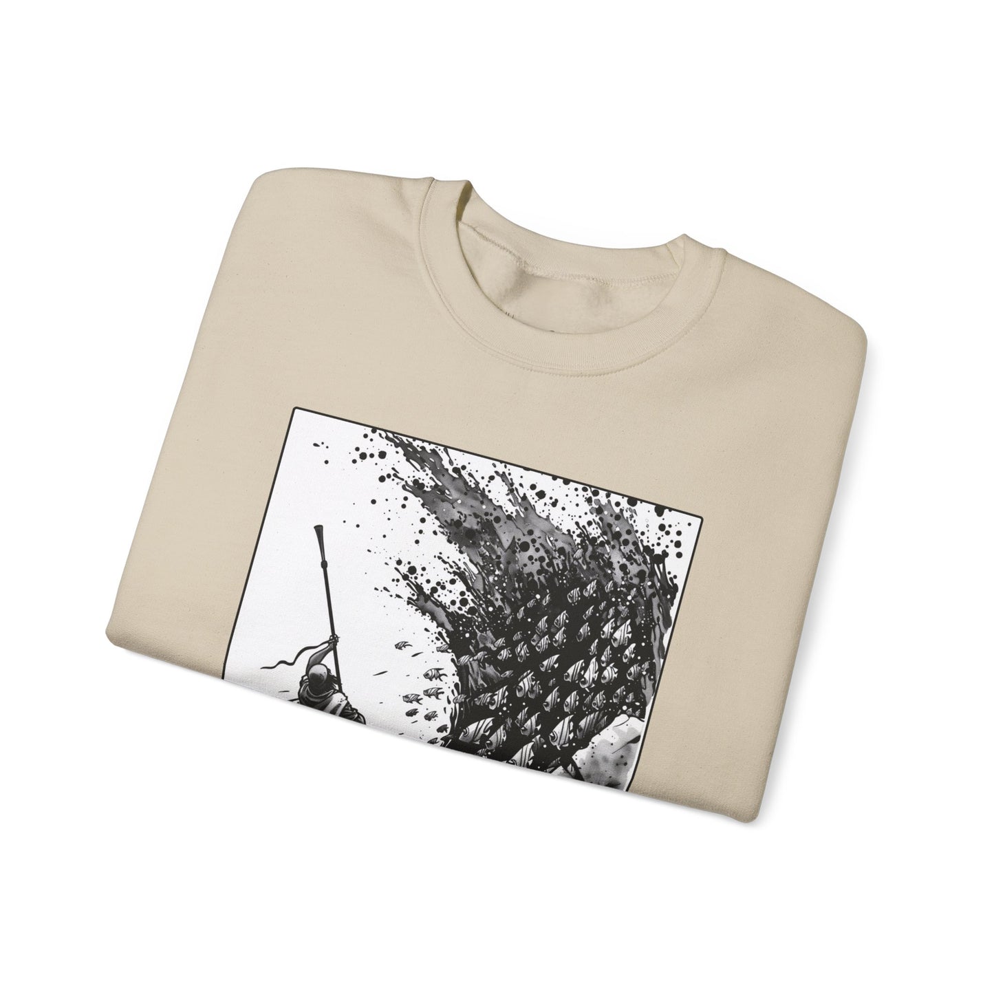 Red Sea (Staff Raised) Sweater – Black & White Faith Ink Panel (Ex 14:14)