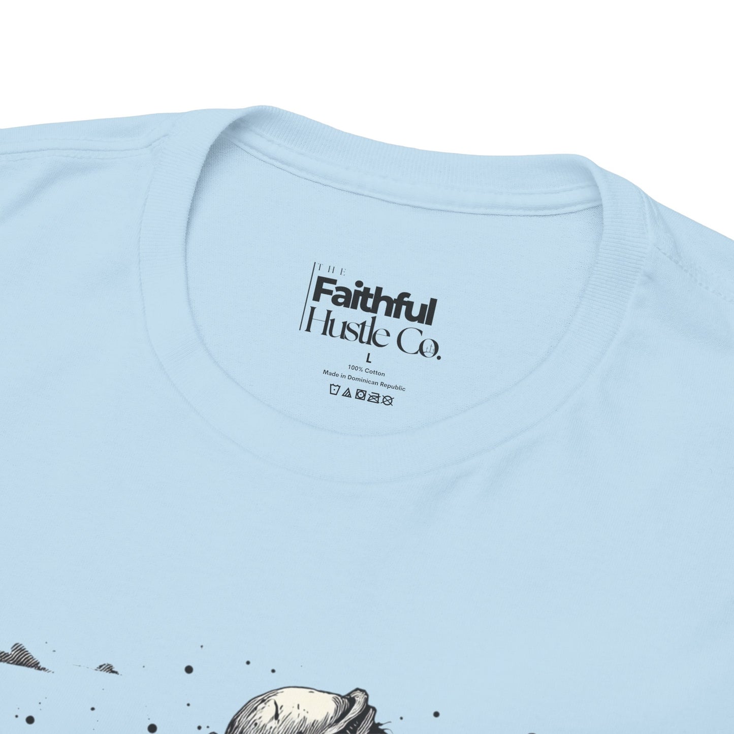 Good Shepherd Tee – Black & White Faith Ink Panel (John 10:11)