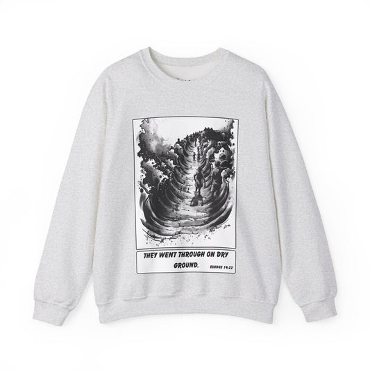 Red Sea (Dry Ground) Sweater – Black & White Faith Ink Panel (Ex 14:22)