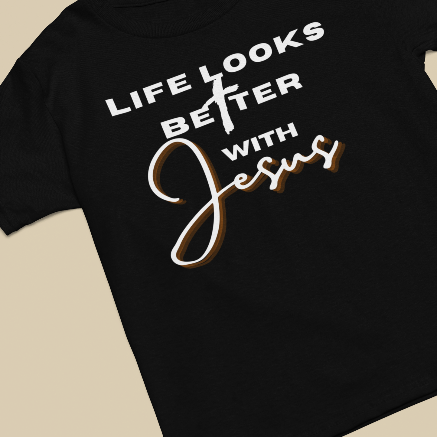 Life Looks Better With Jesus — Light Ink | Unisex Tee