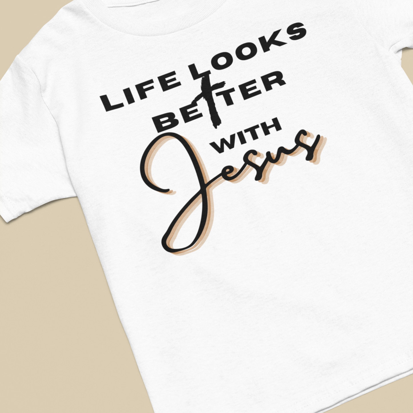 Life Looks Better With Jesus — Dark Ink | Unisex Tee