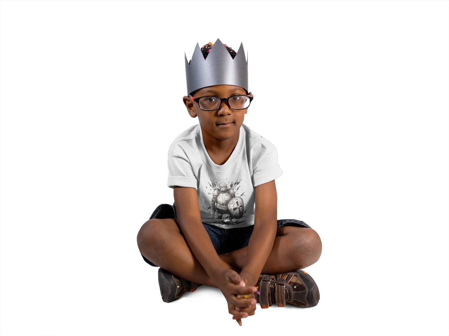 Whole Armor – Black & White Faith Ink Panel Kids T-Shirt (Eph 6:11)