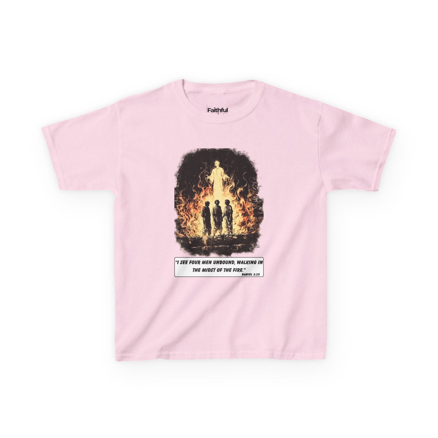 Fiery Furnace (Fourth in the Fire) – Faith Ink Panel T-Shirt (B/W)