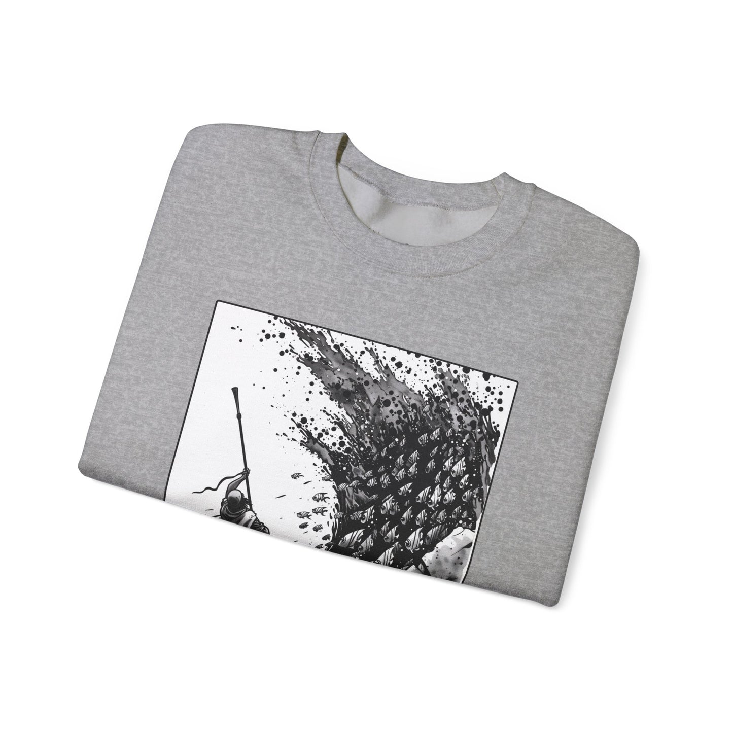 Red Sea (Staff Raised) Sweater – Black & White Faith Ink Panel (Ex 14:14)