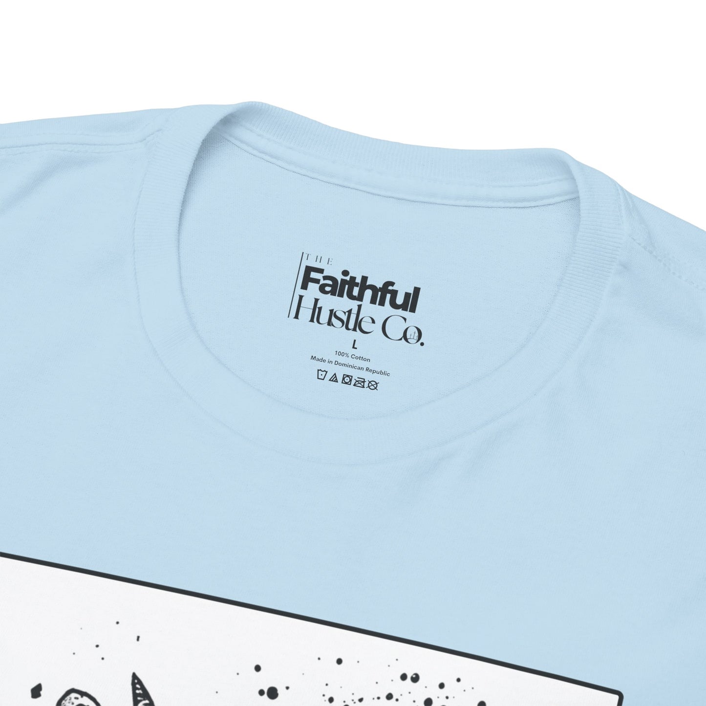 Jericho Trumpets T-Shirt – Black & White Faith Ink Panel (Josh 6:16)