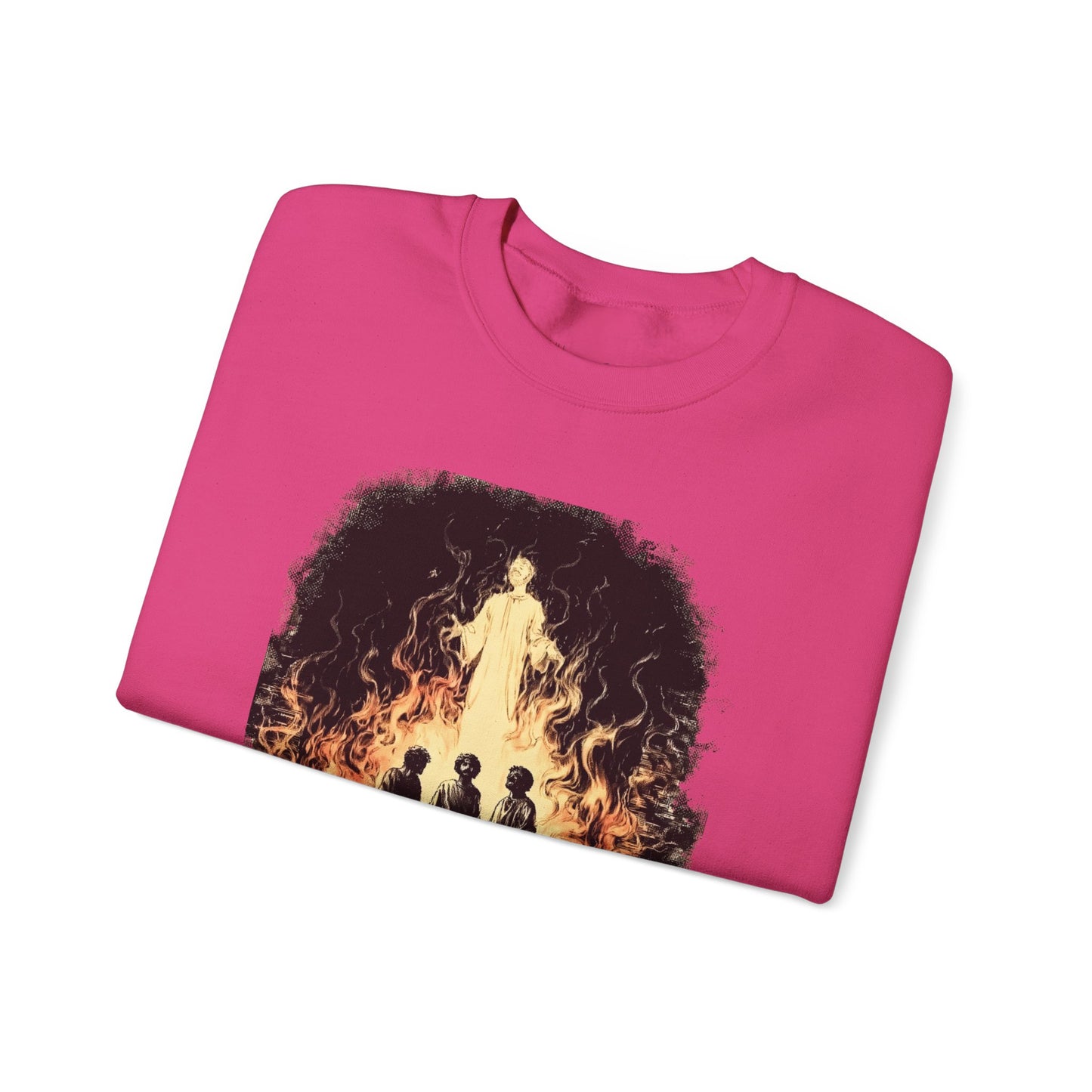 Fiery Furnace Sweater – Black & White Faith Ink Panel (Dan 3:25)