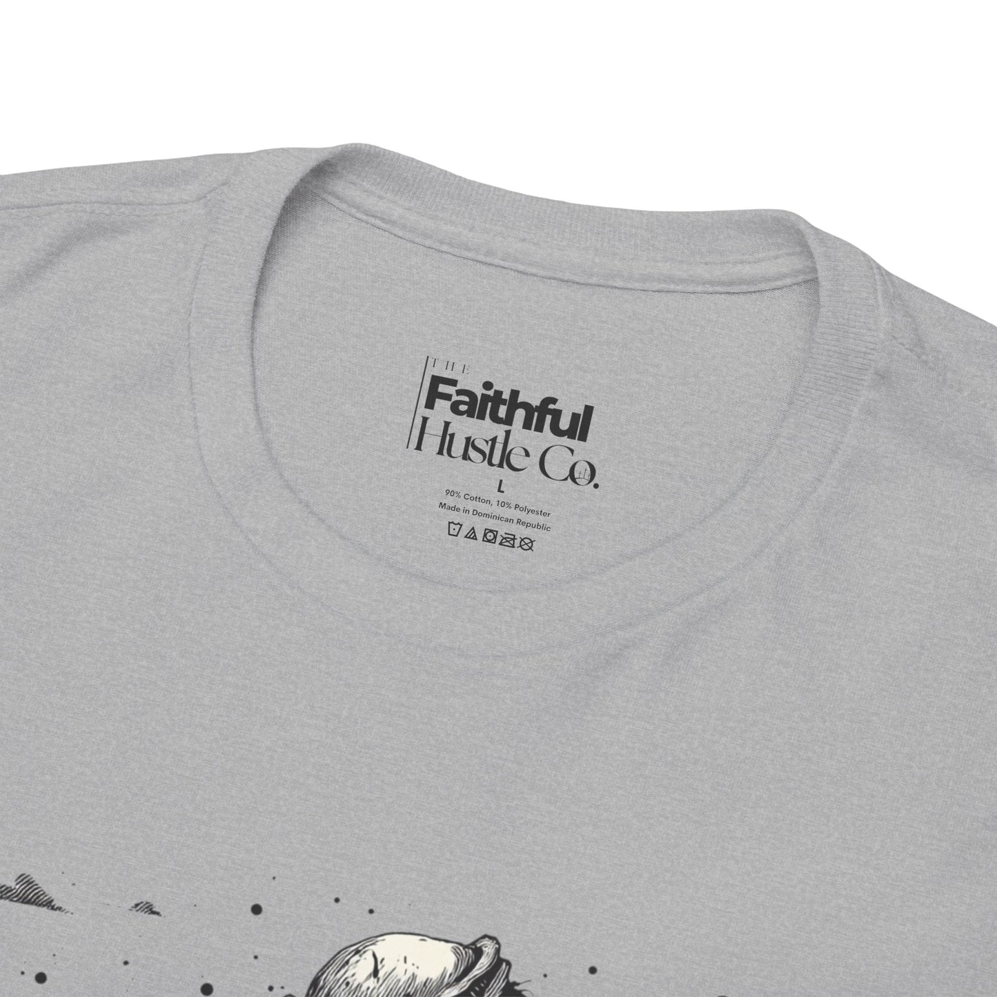 Good Shepherd Tee – Black & White Faith Ink Panel (John 10:11)