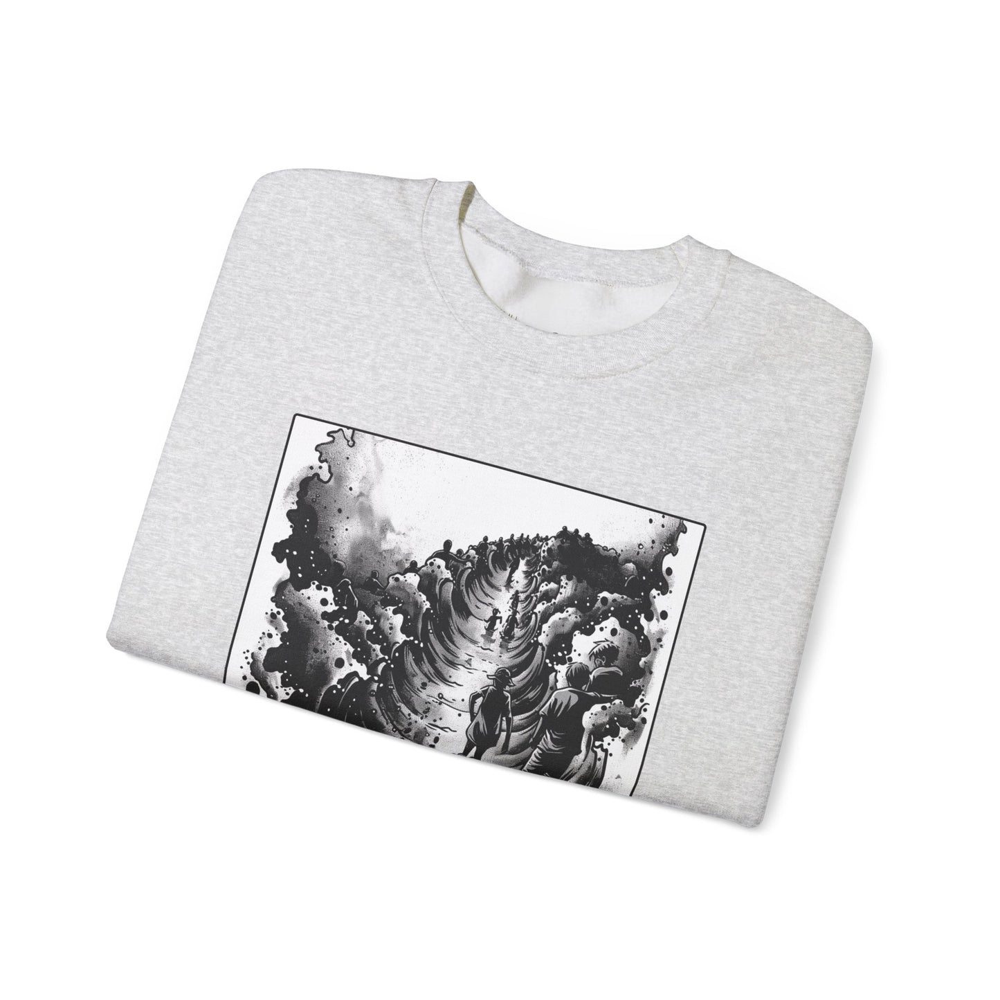 Red Sea (Dry Ground) Sweater – Black & White Faith Ink Panel (Ex 14:22)