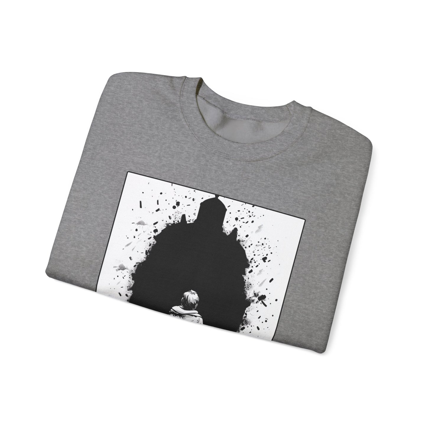 David & Goliath Sweater – Black & White Faith Ink Panel (1 Sam 17:47)