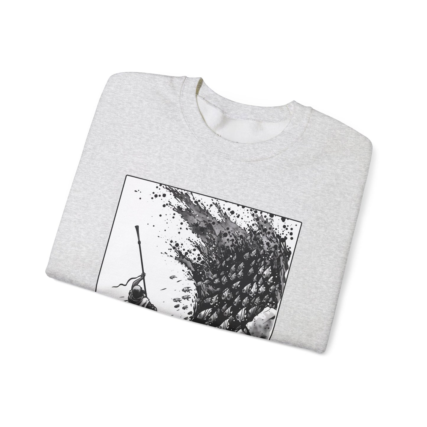 Red Sea (Staff Raised) Sweater – Black & White Faith Ink Panel (Ex 14:14)