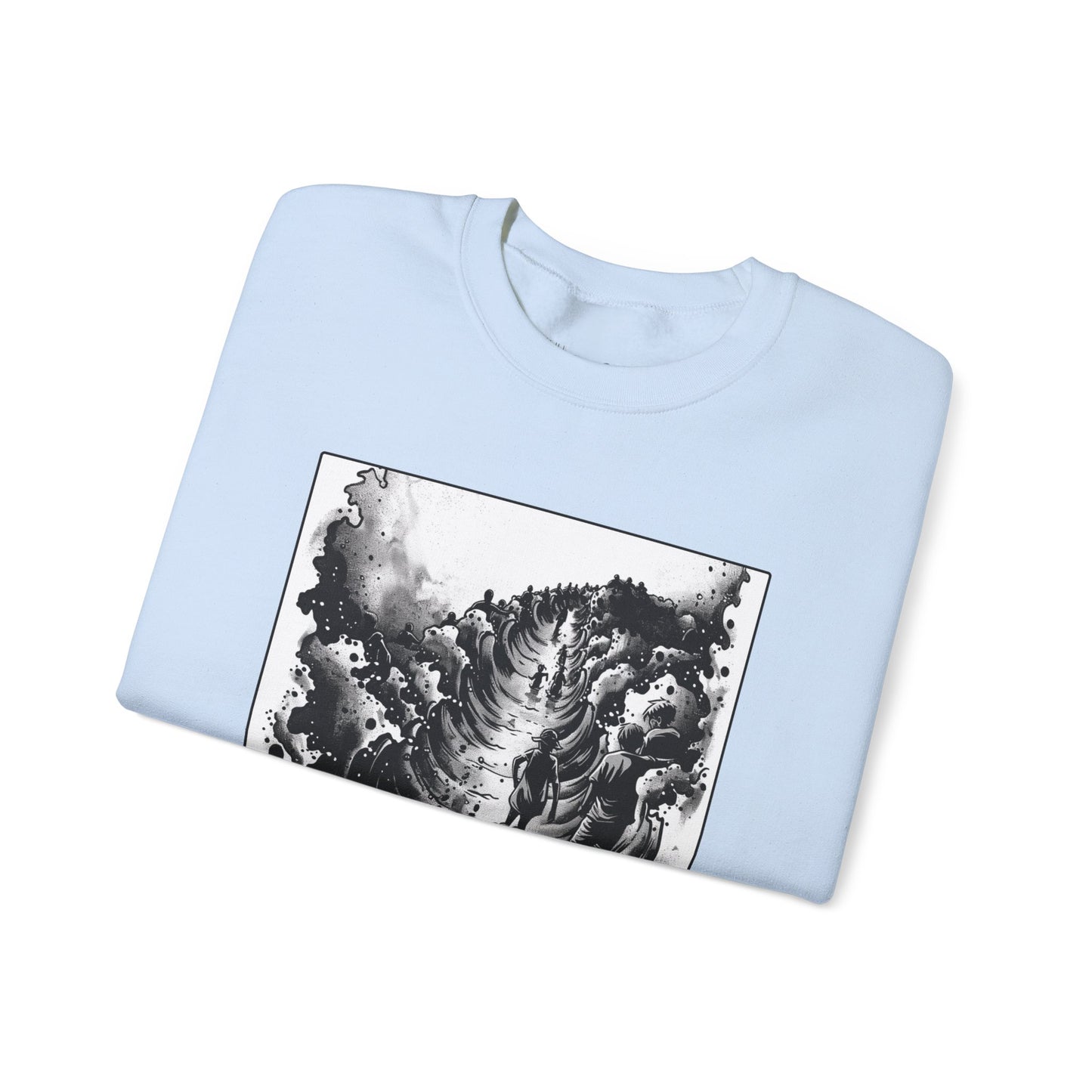 Red Sea (Dry Ground) Sweater – Black & White Faith Ink Panel (Ex 14:22)