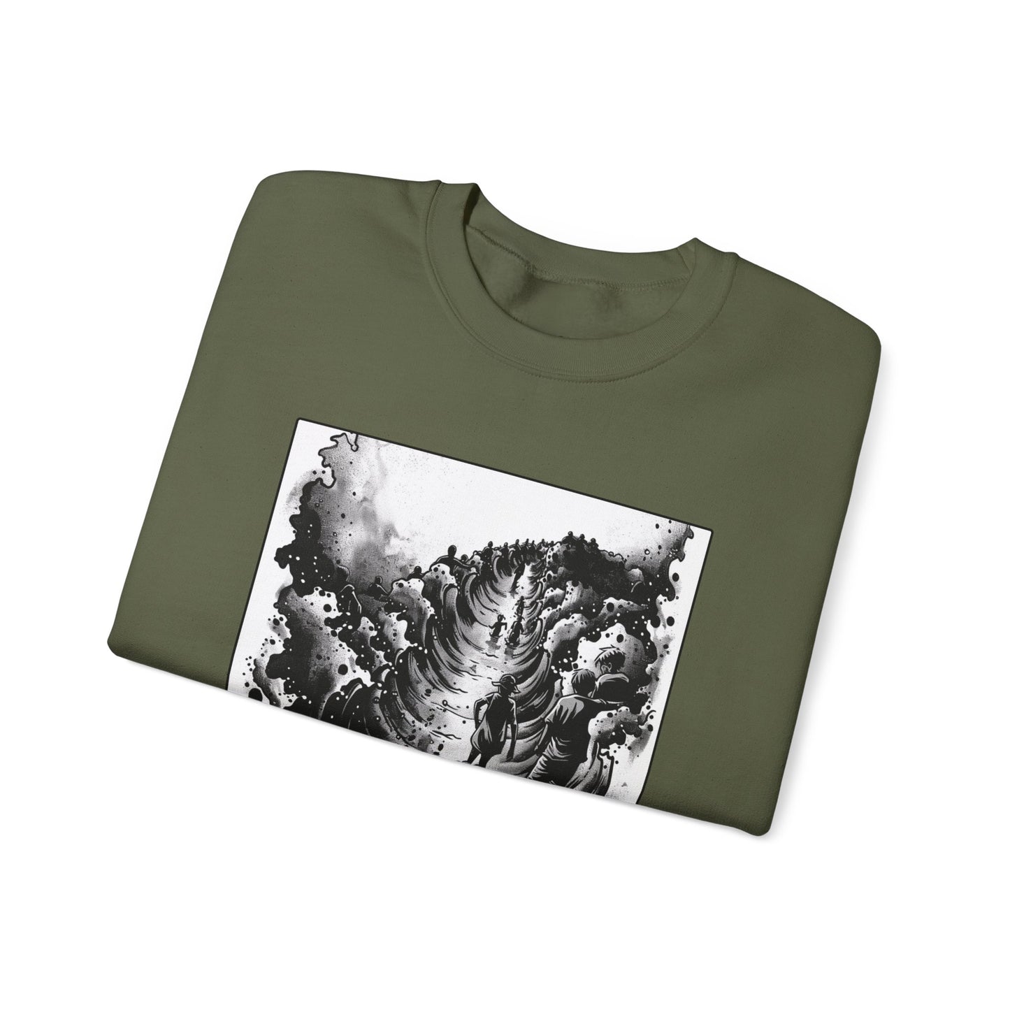 Red Sea (Dry Ground) Sweater – Black & White Faith Ink Panel (Ex 14:22)