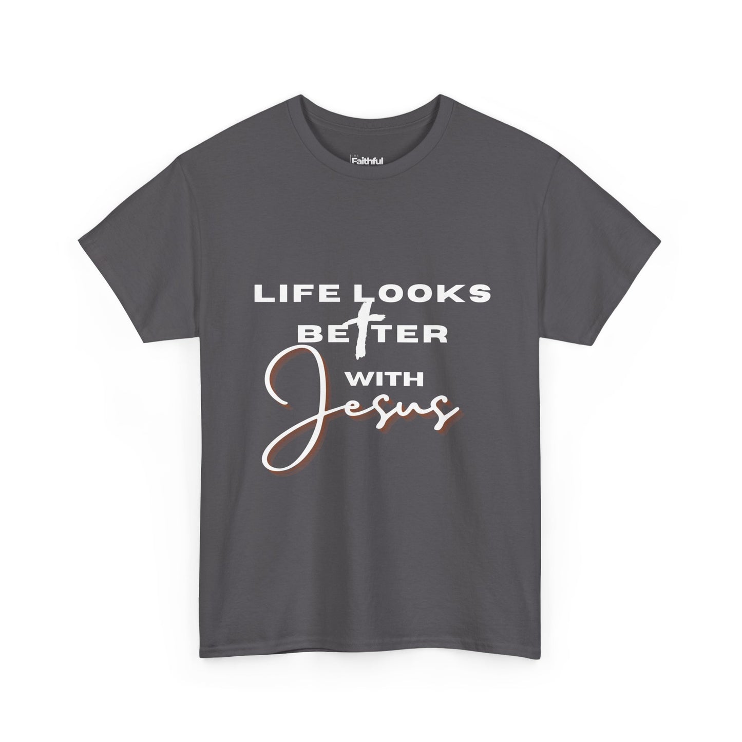 Life Looks Better With Jesus — Light Ink | Unisex Tee