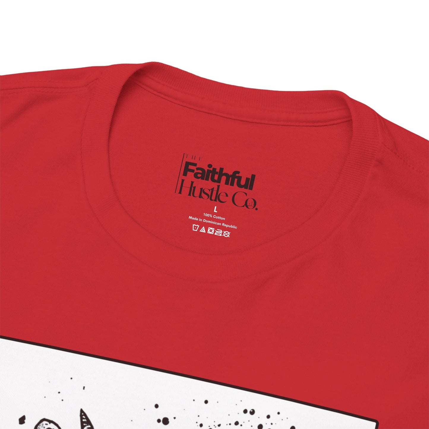 Jericho Trumpets T-Shirt – Black & White Faith Ink Panel (Josh 6:16)