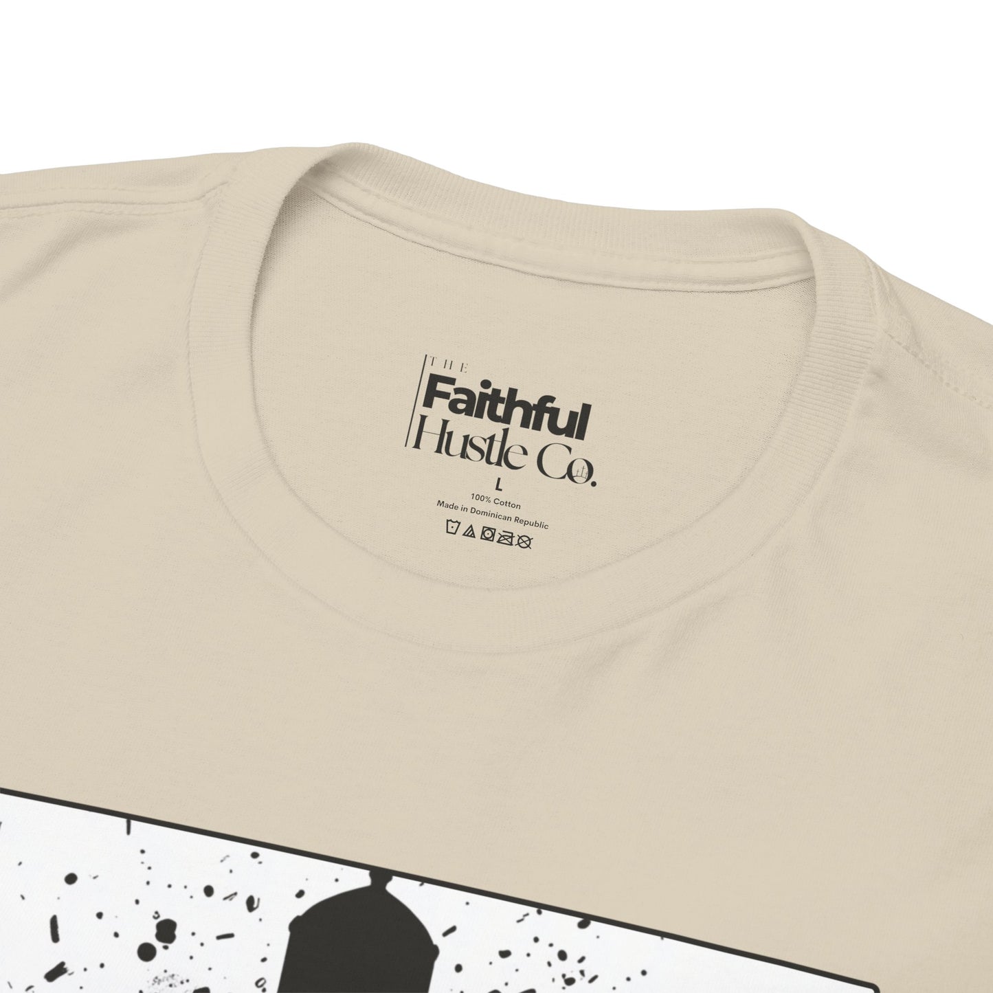 David & Goliath Tee – Black & White Faith Ink Panel (1 Sam 17:47)