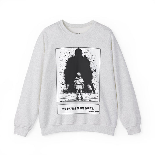 David & Goliath Sweater – Black & White Faith Ink Panel (1 Sam 17:47)