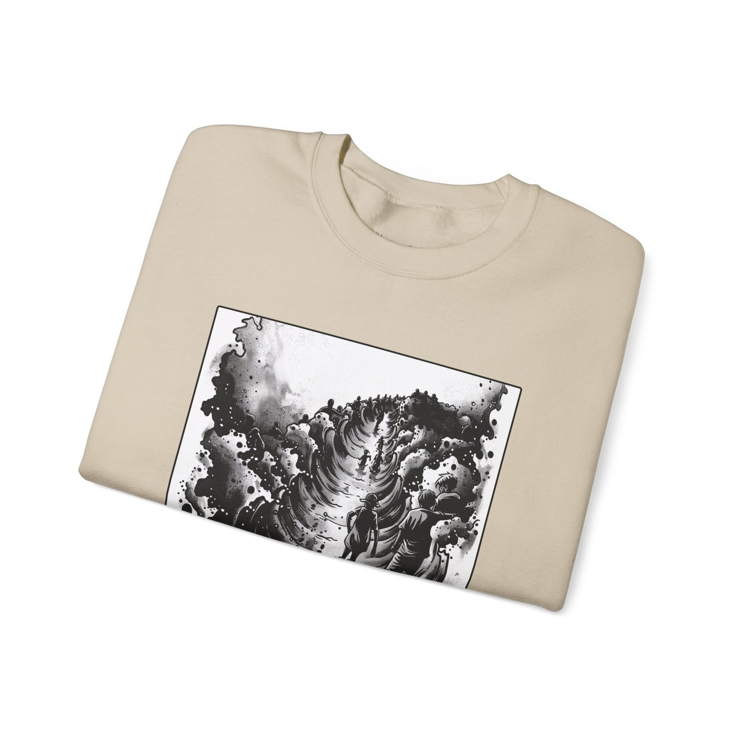 Red Sea (Dry Ground) Sweater – Black & White Faith Ink Panel (Ex 14:22)