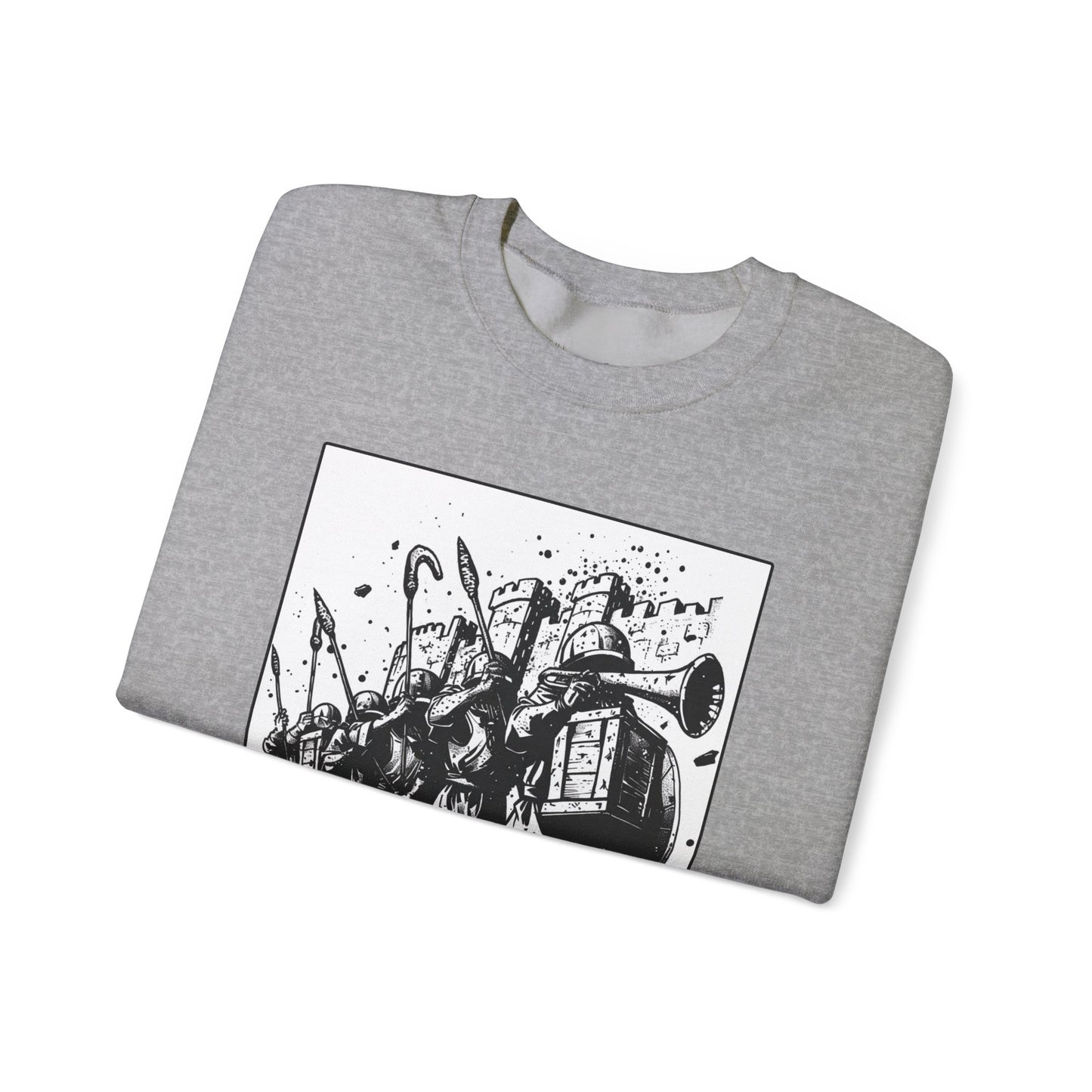 Jericho Sweater – Black & White Faith Ink Panel (Josh 6:16)