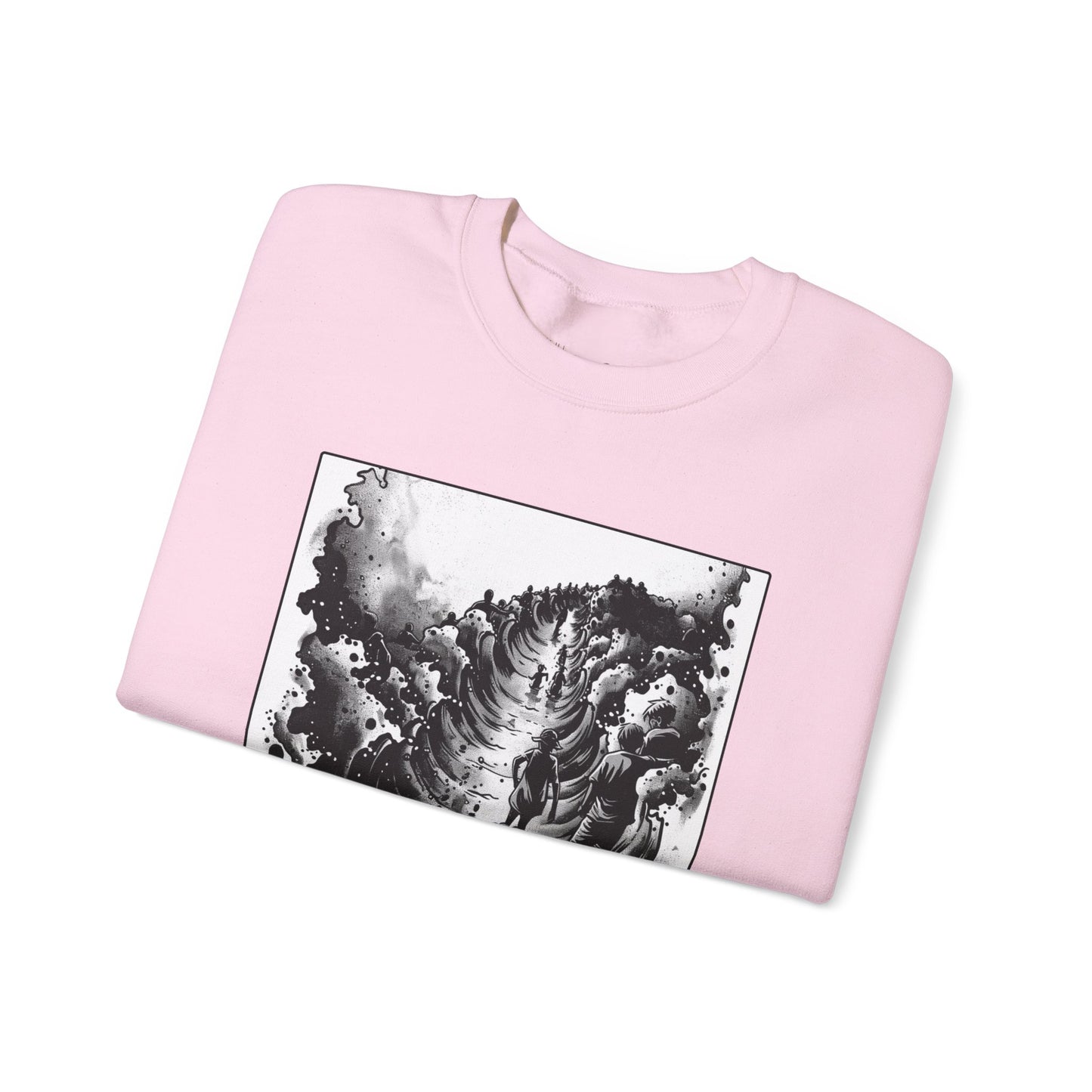 Red Sea (Dry Ground) Sweater – Black & White Faith Ink Panel (Ex 14:22)