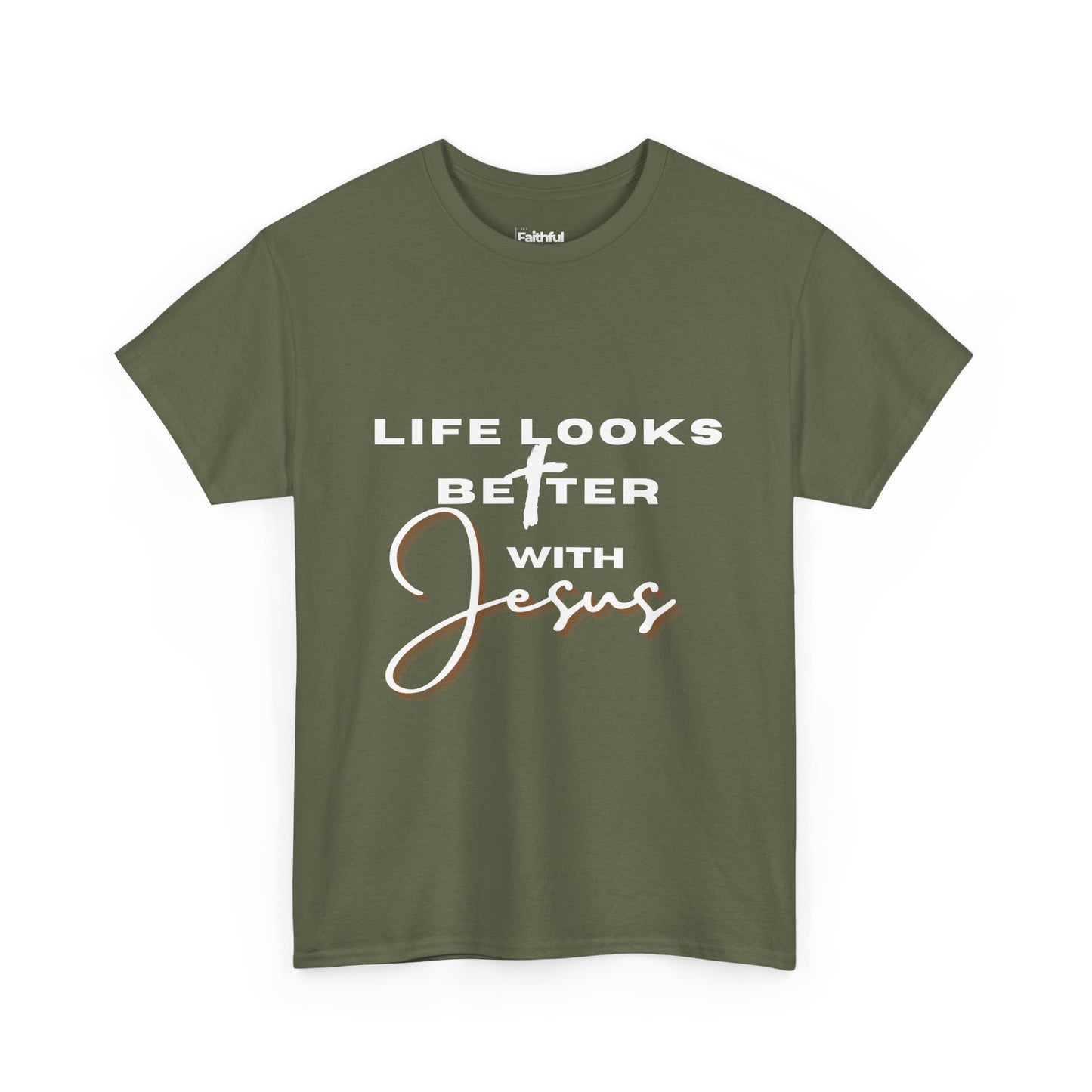 Life Looks Better With Jesus — Light Ink | Unisex Tee