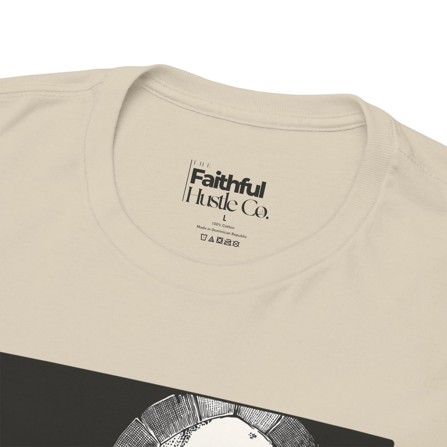 Daniel in the Lions’ Den Tee – Black & White Faith Ink Panel (Dan 6:22)