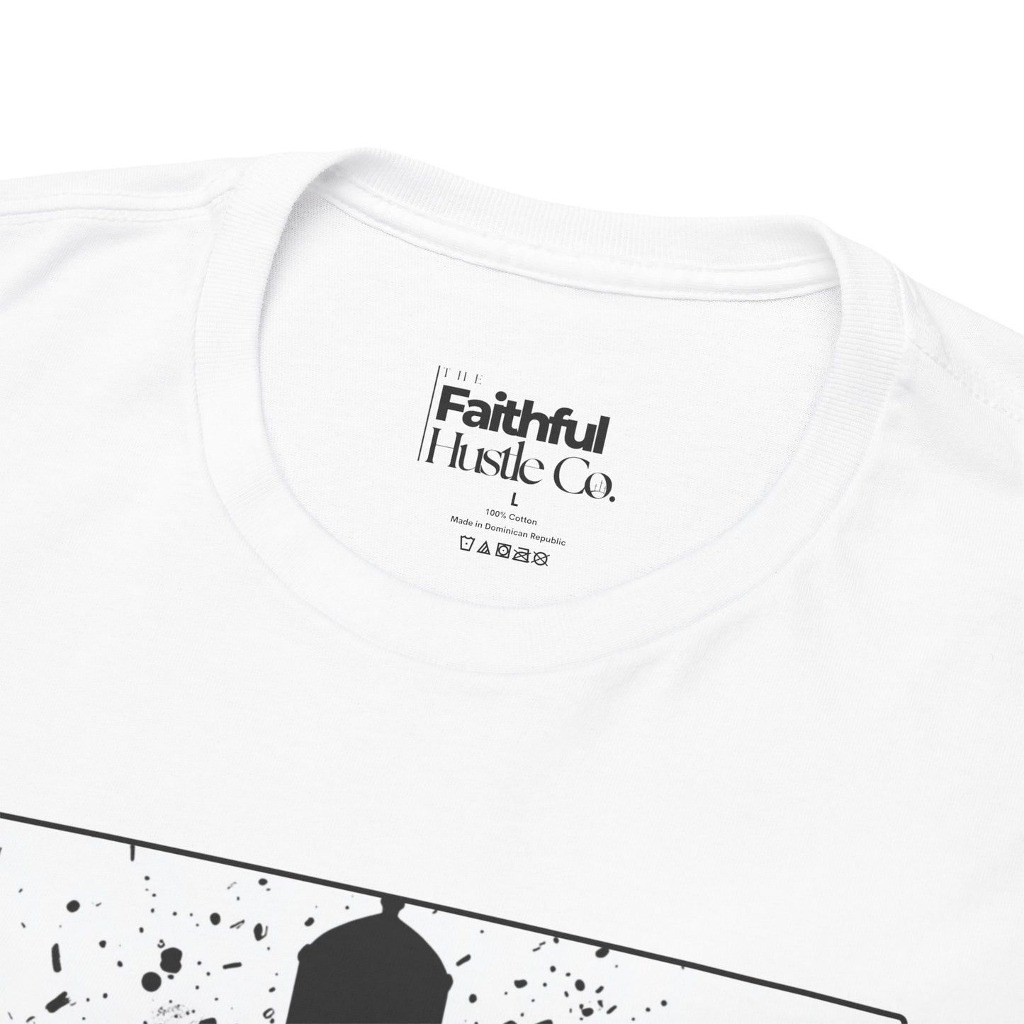 David & Goliath Tee – Black & White Faith Ink Panel (1 Sam 17:47)