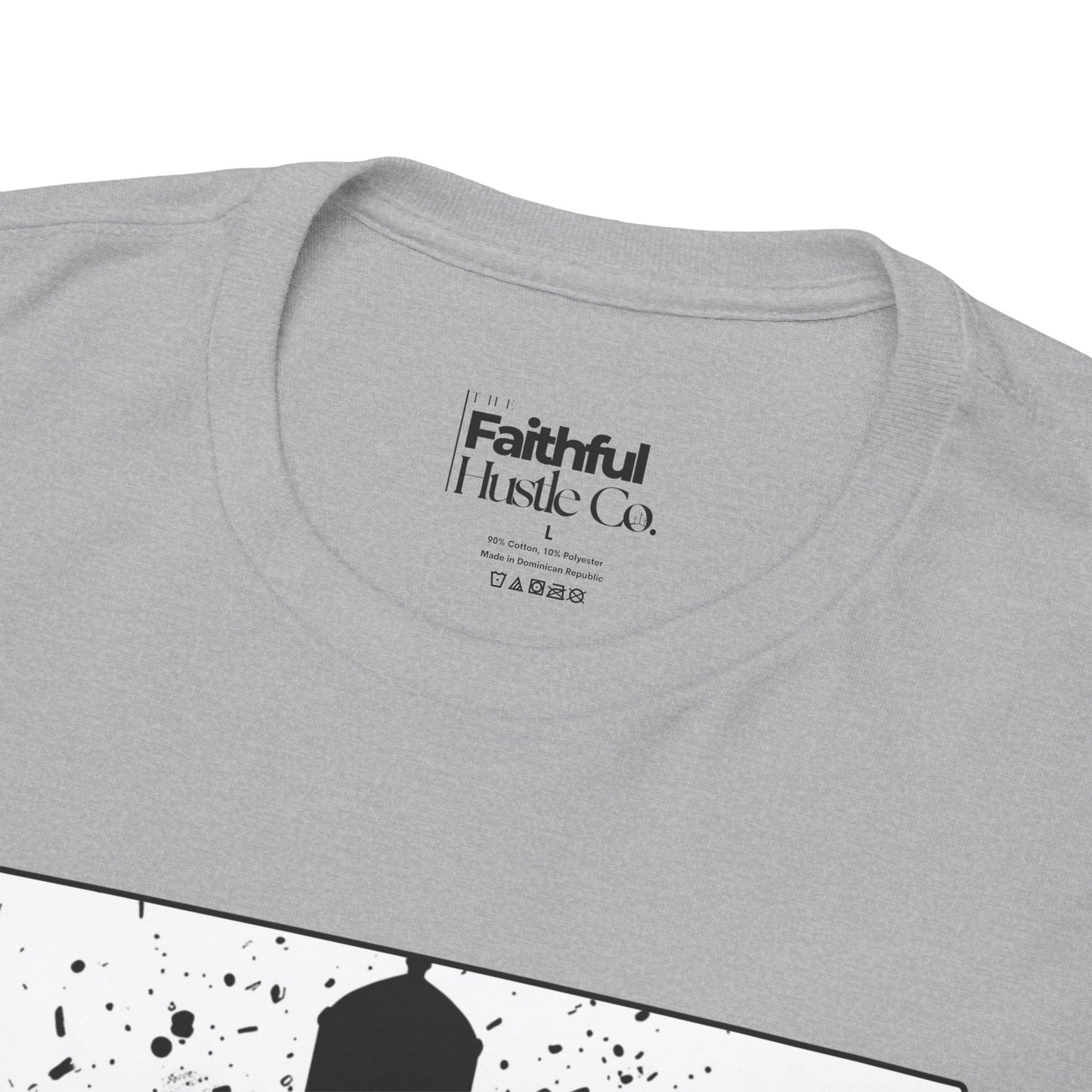 David & Goliath Tee – Black & White Faith Ink Panel (1 Sam 17:47)