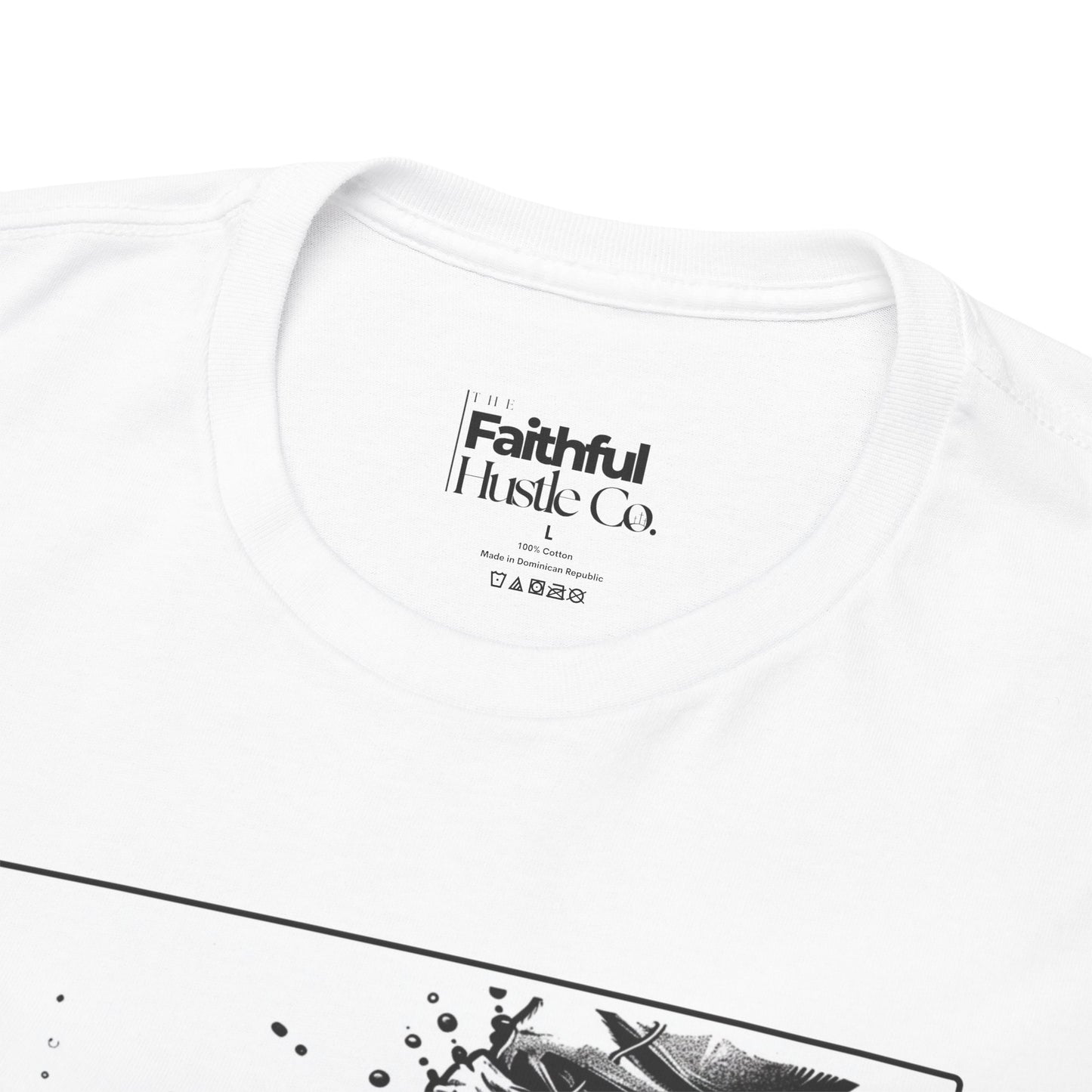 Walking on Water Tee – Black & White Faith Ink Panel (Matt 14:29)